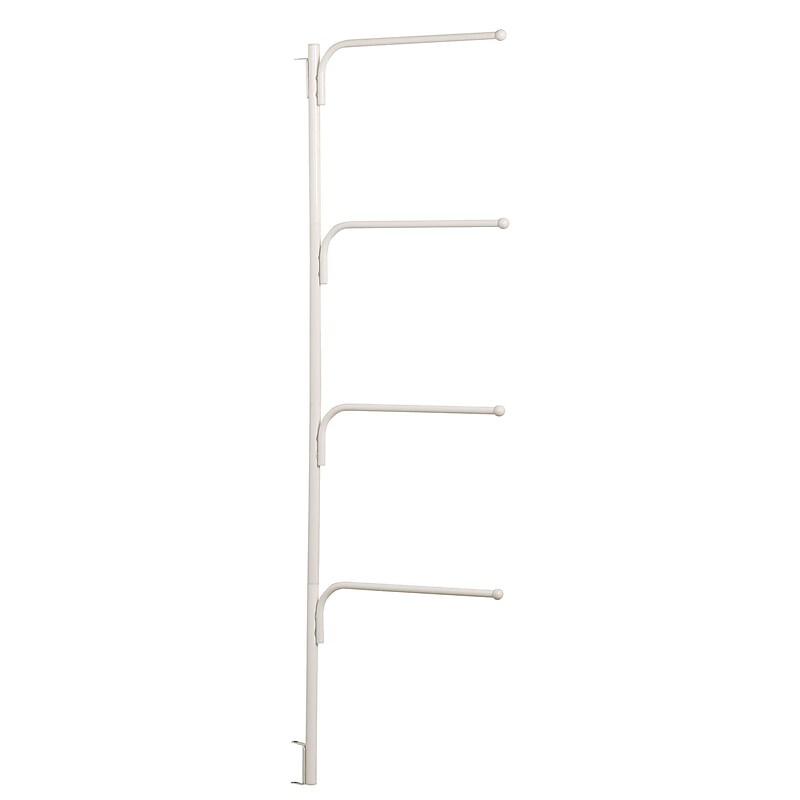Household Essentials Hinge-It Clutterbuster Family Towel Bar, White (H12001) image 1