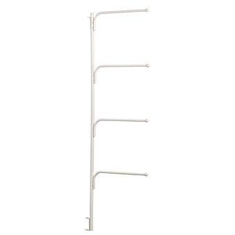 Household Essentials Hinge-It Clutterbuster Family Towel Bar, White (H12001)
