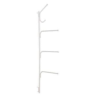 Household Essentials Hinge-It Clutterbuster Valet Hanger and Towel Bar, White (H12101)