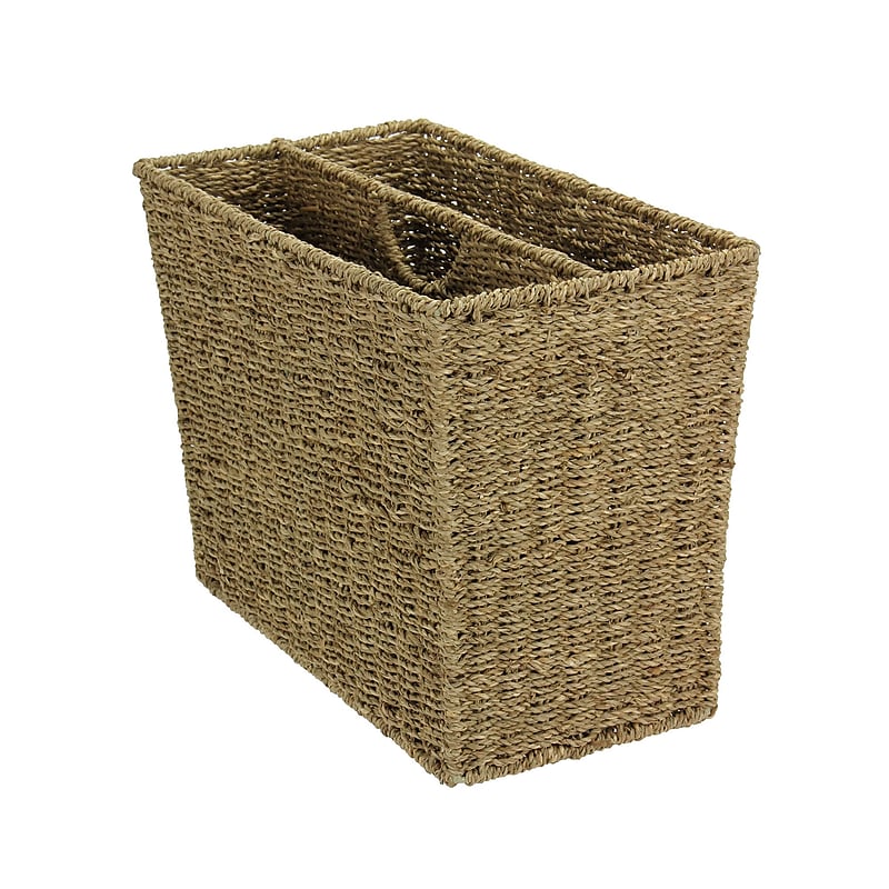Household Essentials Woven Seagrass Side-by-Side Magazine Rack (ML-5642) image 1