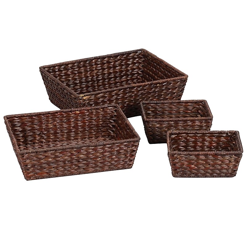 Household Essentials Banana Leaf Bowl, Brown, 4/Set (ML-6695B) image 1