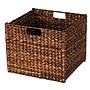 Household Essentials Banana Leaf Square Laundry Storage Bin, Dark Brown (ML-6966B)~#|#~m000291616_sc7