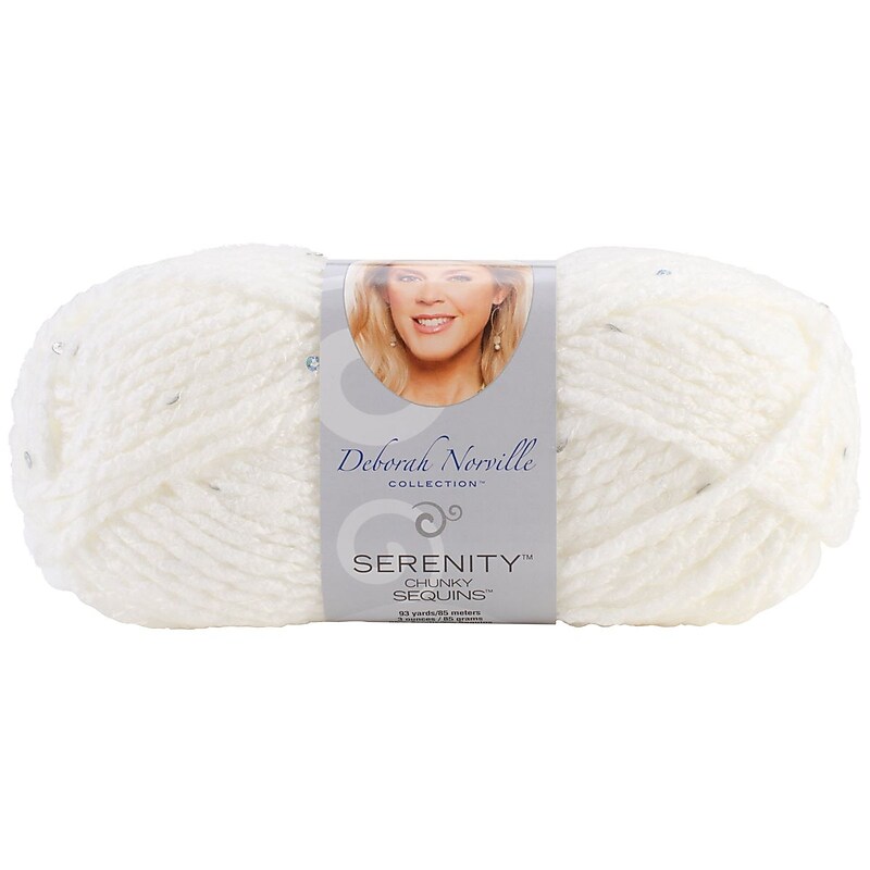 Deborah Norville Collection Serenity Chunky Sequin Yarn, Snow Crystals image 1