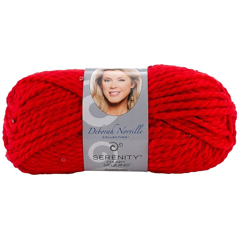 Deborah Norville Collection Serenity Chunky Sequin Yarn, Ruby Slippers image 1