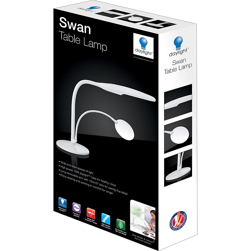 Swan Table Top Lamp, White image 1