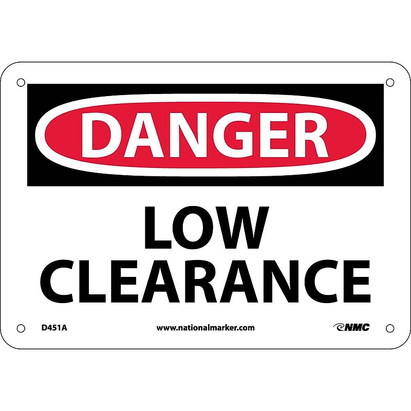 Low Clearance, 7X10, .040 Aluminum, Danger Sign image 1