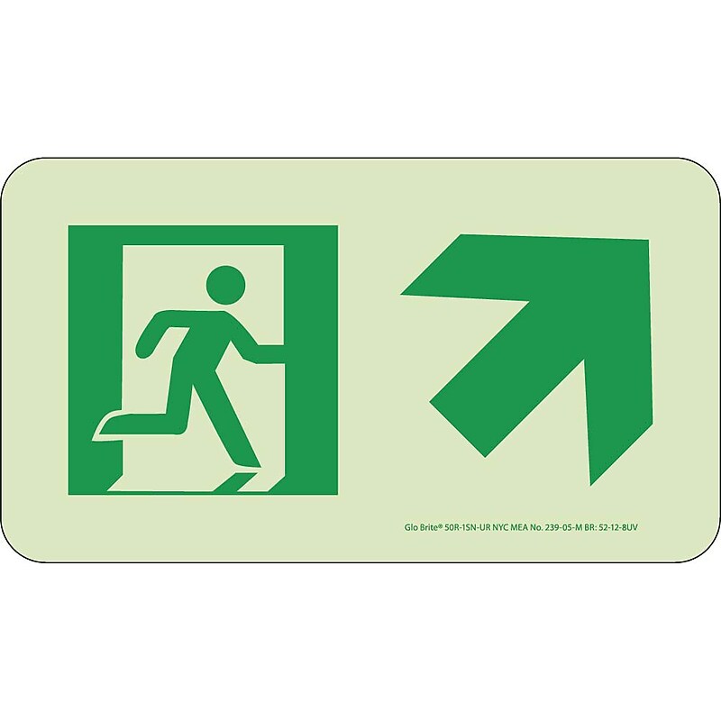 NYC Directional Signs; Up Right, 4.5X8, Rigid, 7550 Glo Brite, MEA Approved image 1