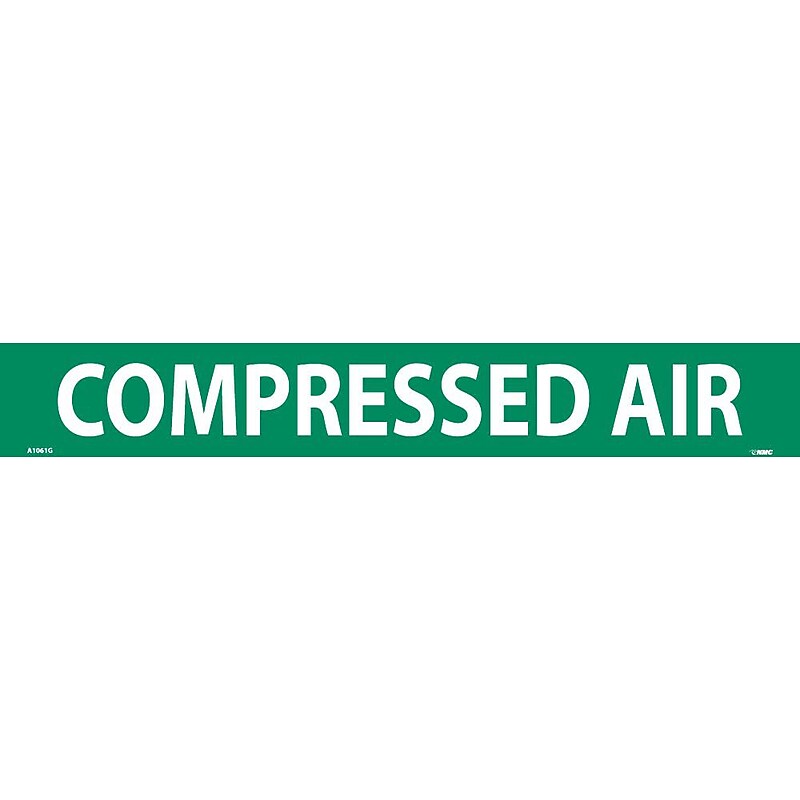 NMC Precoiled & Strap-On Pipe Marker, Compressed Air, Fits 3-3/8