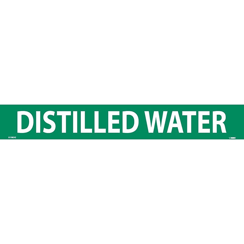 Pipemarker; Adhesive Vinyl, Distilled Water, 2" x 14", 1 1/4" Cap Height image 1