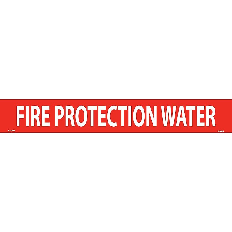 Pipemarker; Adhesive Vinyl, Fire Protection Water, 2X14  1 1/4" Cap Height image 1