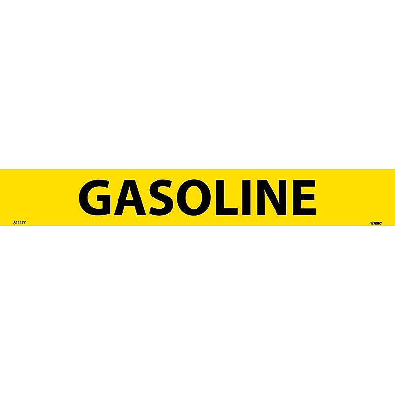 NMC Pressure Sensitive Pipe Marker, Gasoline, 14