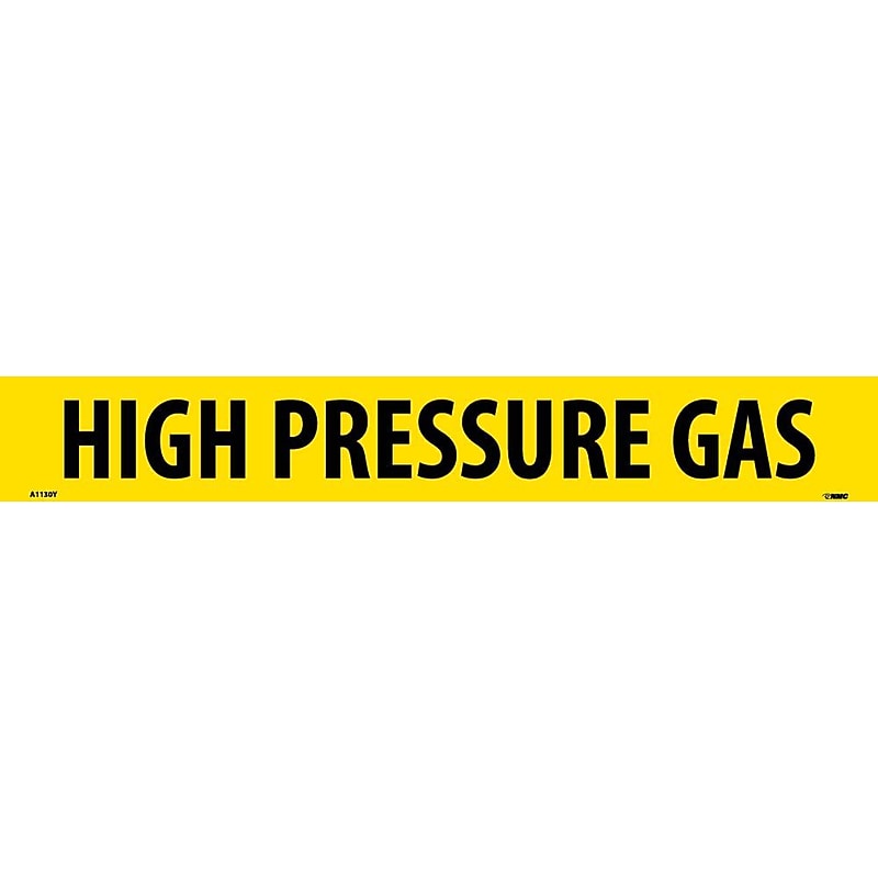 Pipemarker; Adhesive Vinyl, High Pressure Gas, 2X14  1 1/4" Cap Height image 1