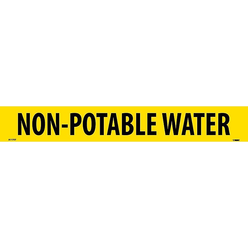 Pipemarker; Adhesive Vinyl, Non-Potable Water, 2X14  1 1/4" Cap Height image 1