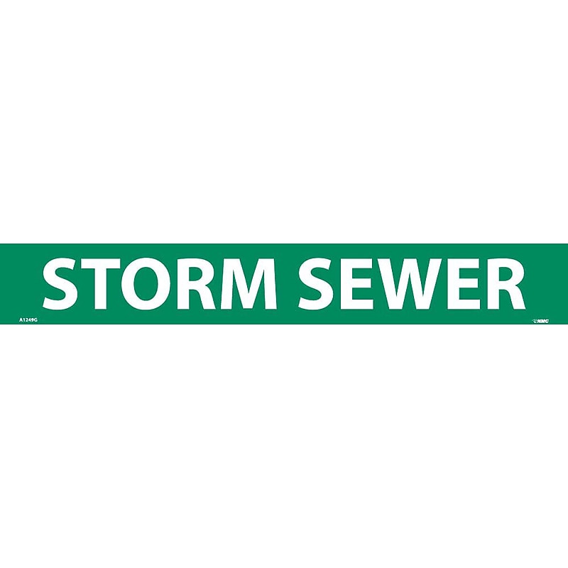Pipemarker; Adhesive Vinyl, Storm Sewer, 2X14  1 1/4" Cap Height image 1