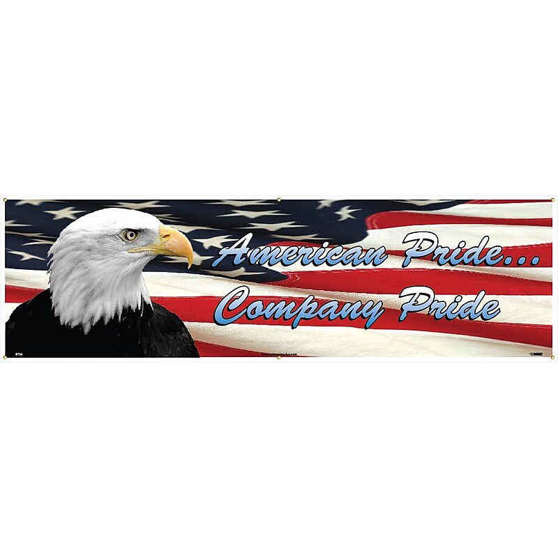 Safety Banners; American Pride Company Pride, 3Ft X 10Ft image 1