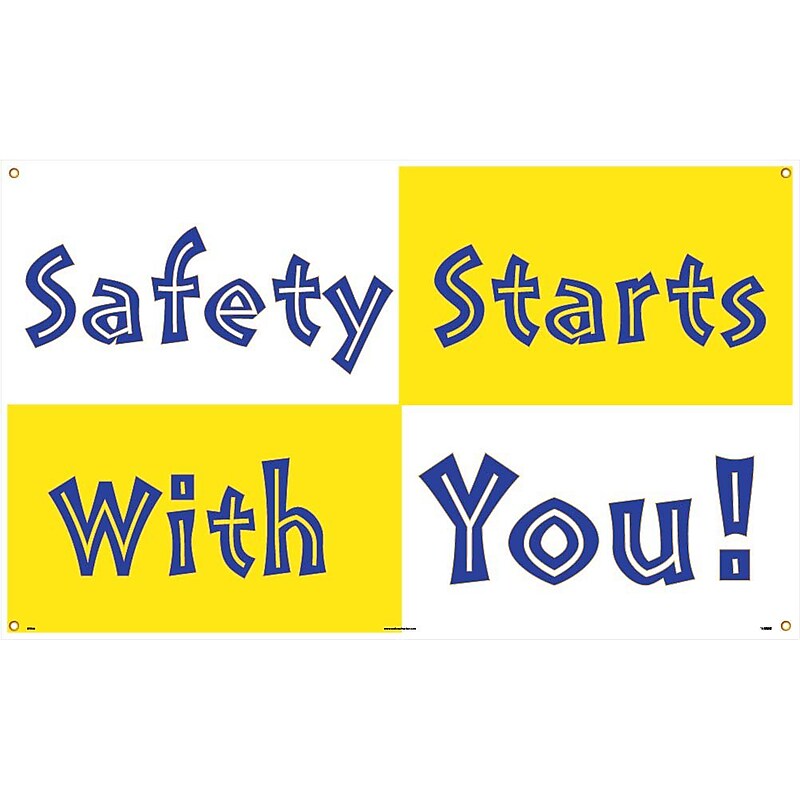Safety Banners; Safety Starts With You, 3Ft X 5Ft image 1