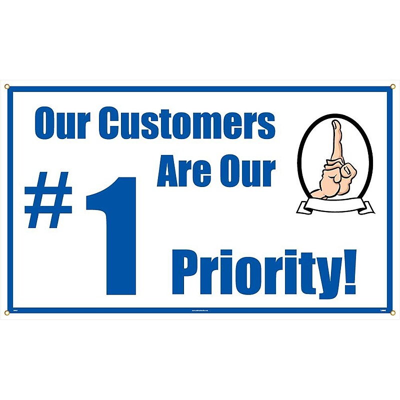 Safety Banners; Our Customers Are Our #1 Priority, 3Ft X 5Ft image 1