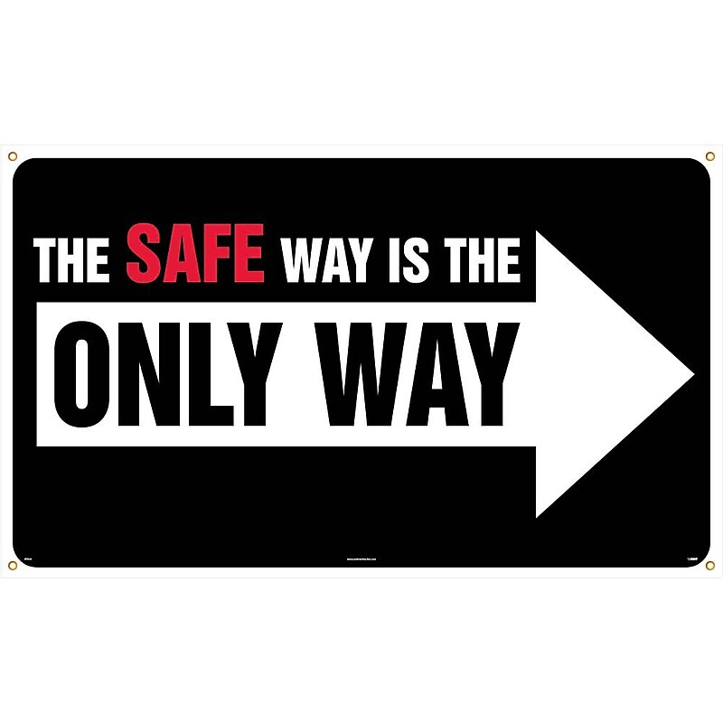 Safety Banners; The Safe Way Is The Only Way, 3Ft X 5Ft image 1