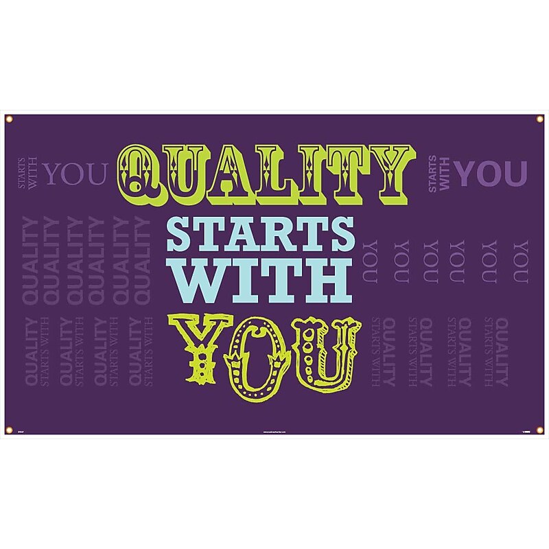 Safety Banners; Quality Starts With You, 3Ft X 5Ft image 1