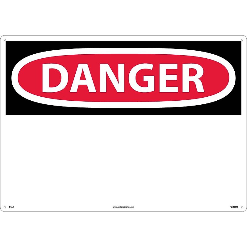 (Header Only), 20X28, .040 Aluminum, Danger Sign image 1