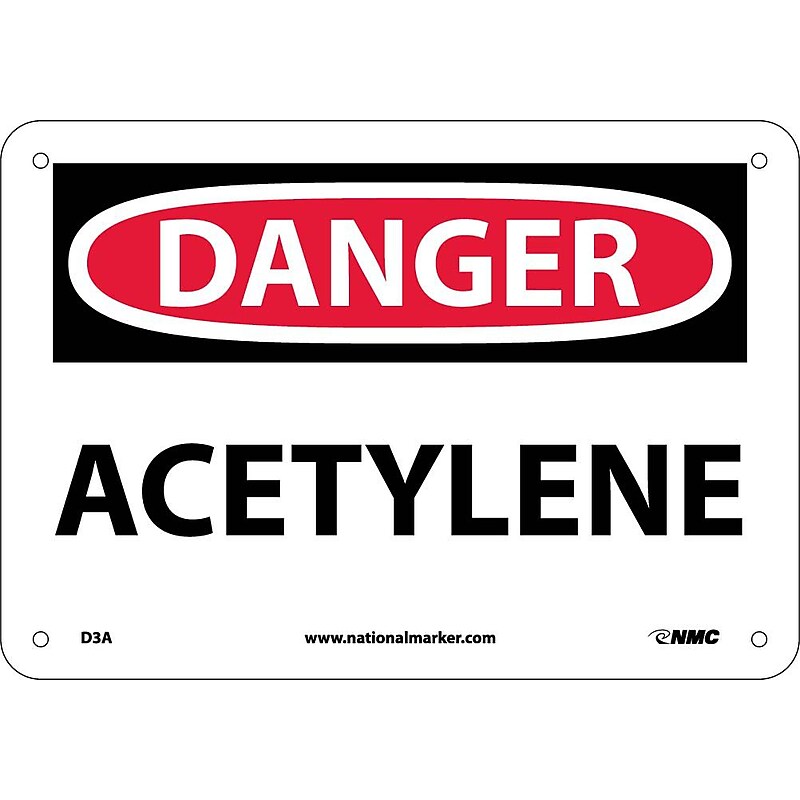 Aceytlene, 7X10, .040 Aluminum, Danger Sign image 1