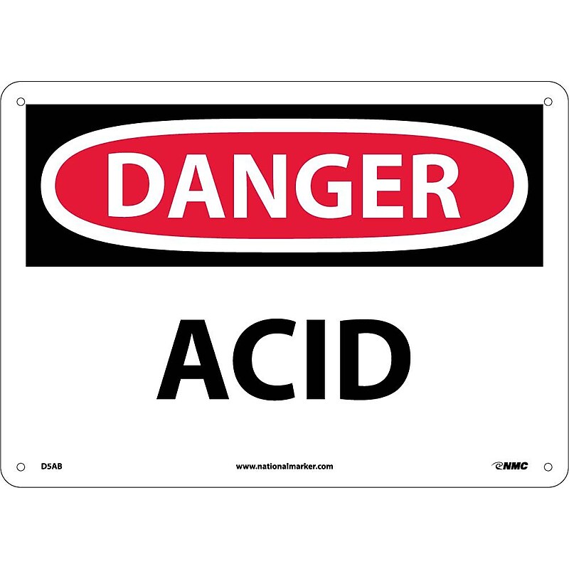 Danger Signs; Acid, 10X14, .040 Aluminum image 1