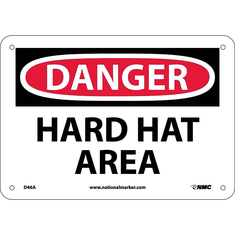 Danger Signs; Hard Hat Area, 7X10, .040 Aluminum image 1