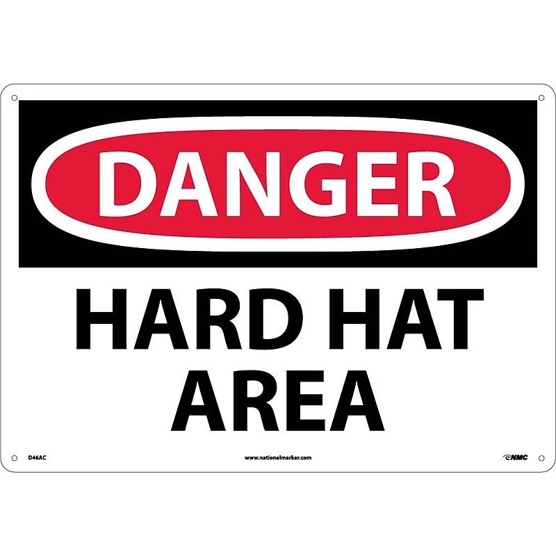 Danger Signs; Hard Hat Area, 14X20, .040 Aluminum image 1