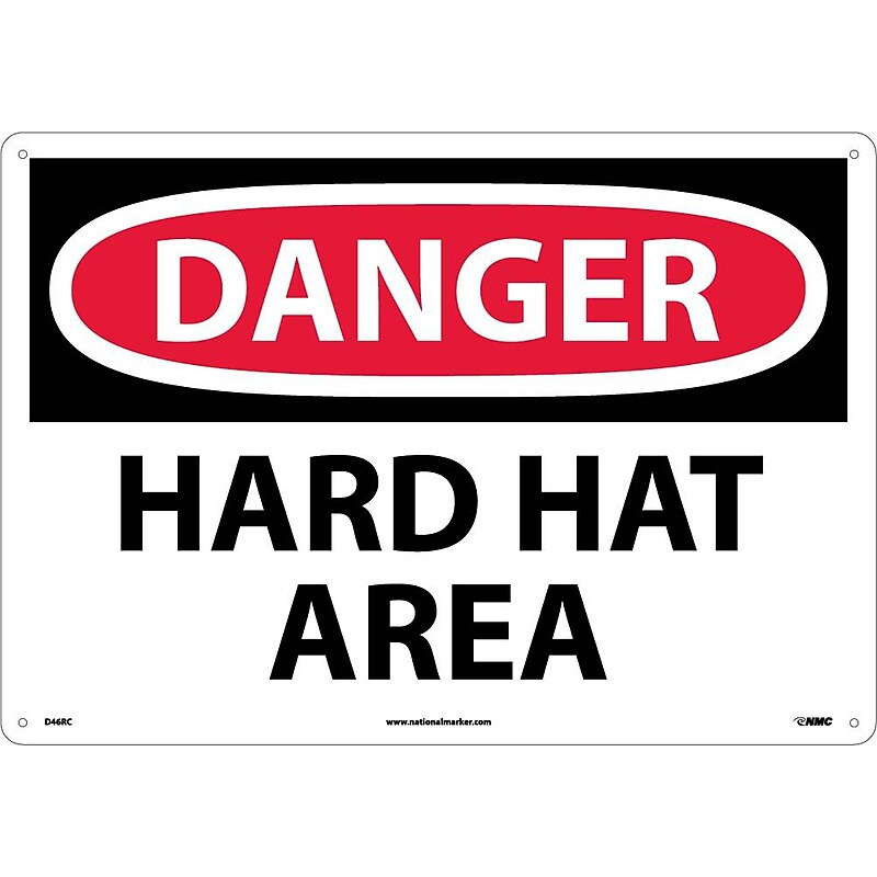 Danger Signs; Hard Hat Area, 14X20, Rigid Plastic image 1