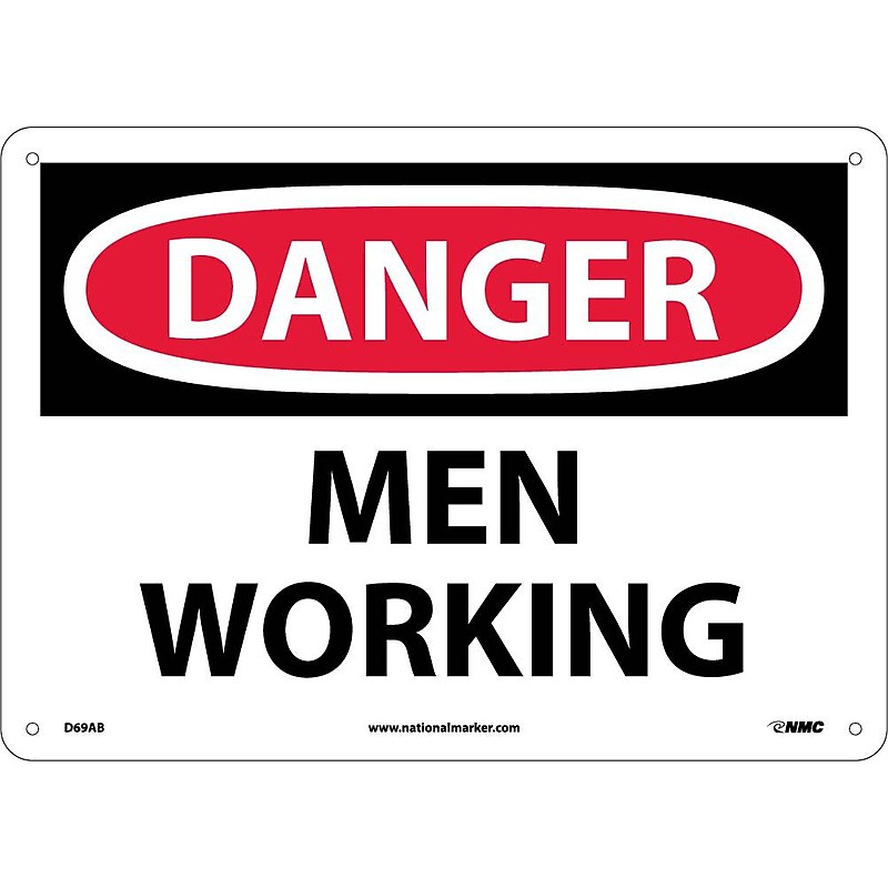 Men Working, 10X14, .040 Aluminum, Danger Sign image 1