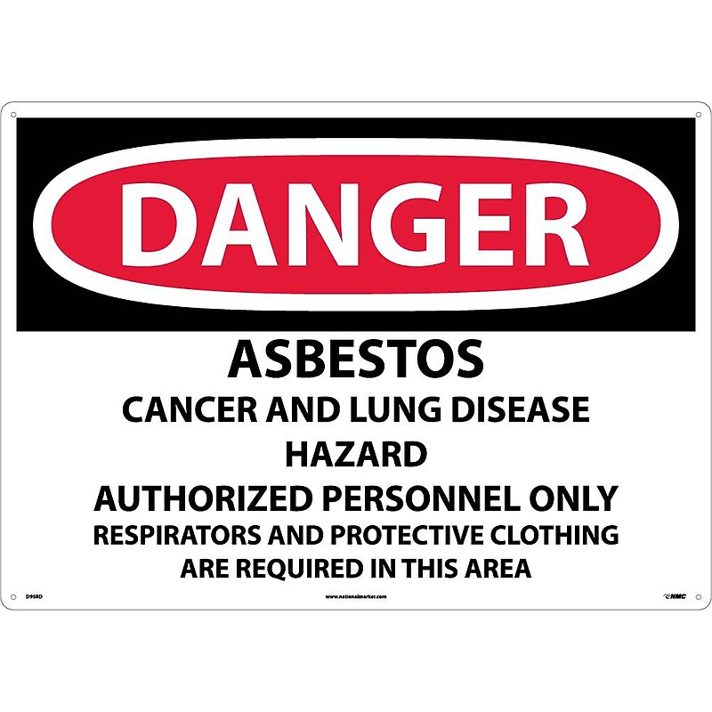 Danger, Asbestos Cancer And Lung Disease Hazard, 20X28, Rigid Plastic, Caution Sign image 1