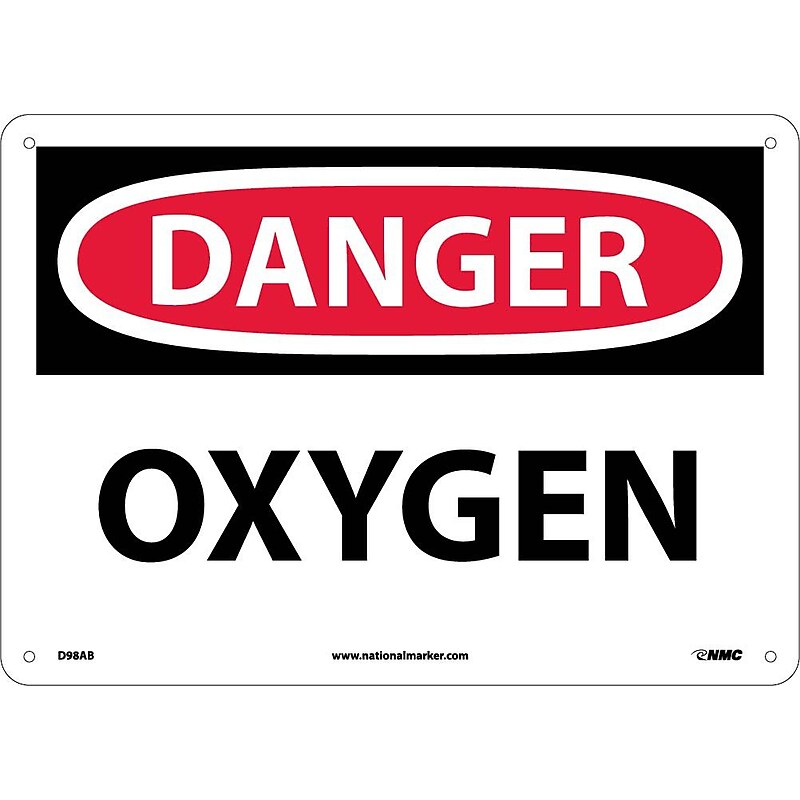Oxygen, 10X14, .040 Aluminum, Danger Sign image 1