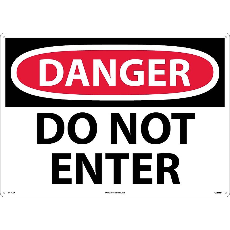 Do Not Enter, 20X28, .040 Aluminum, Danger Sign image 1