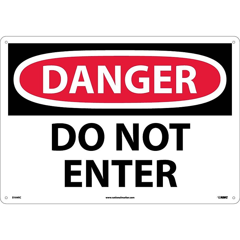 Do Not Enter, 14X20, Rigid Plastic, Danger Sign image 1