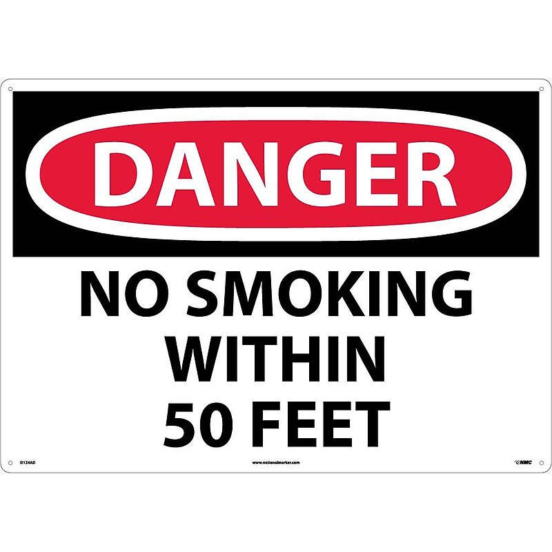 No Smoking Within 50 Feet, 20X28, .040 Aluminum, Danger Sign image 1