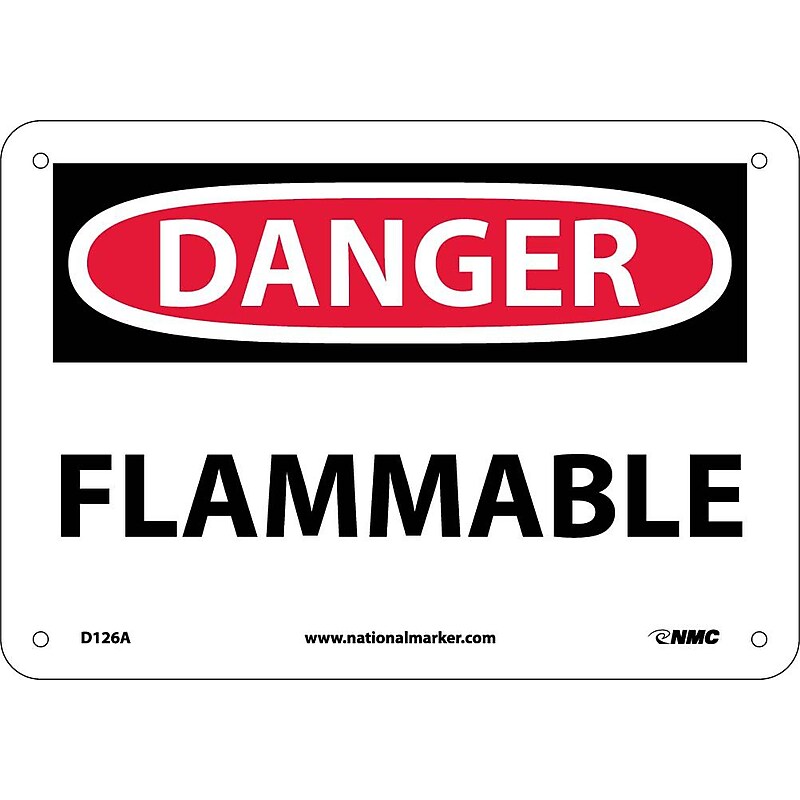 Flammable, 7X10, .040 Aluminum, Danger Sign image 1