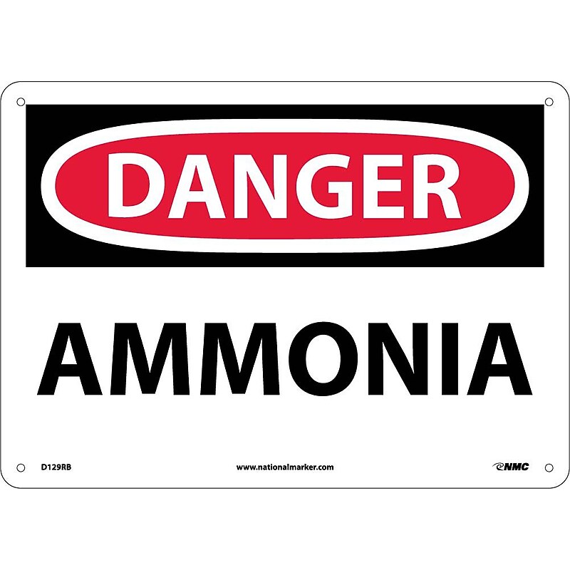 Danger Signs; Ammonia, 10X14, Rigid Plastic image 1