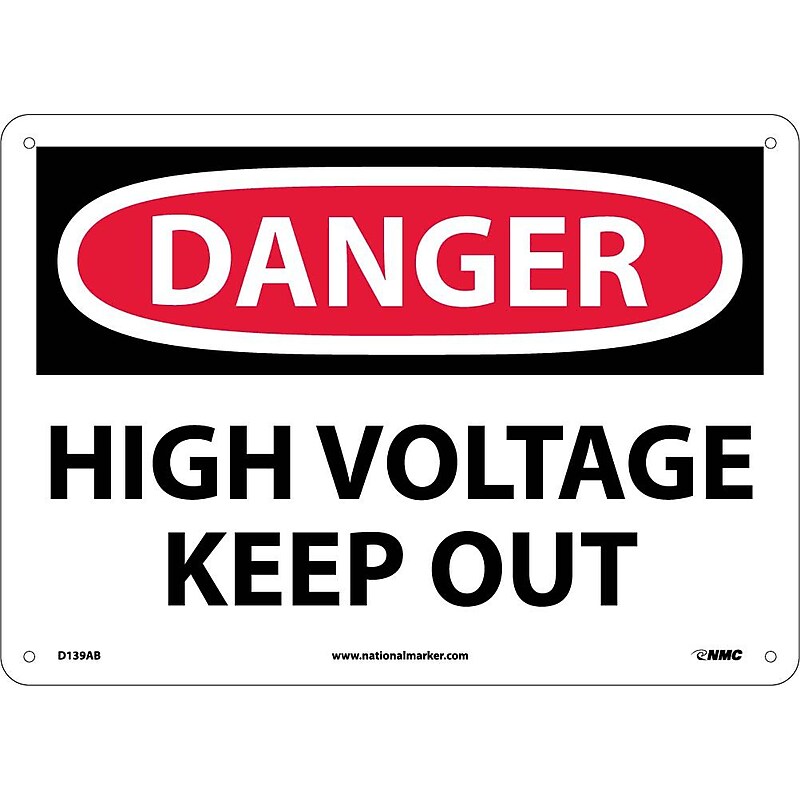 High Voltage Keep Out, 10X14, .040 Aluminum, Danger Sign image 1