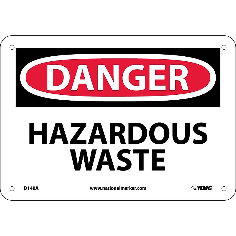 Hazardous Waste, 7X10, .040 Aluminum, Danger Sign image 1