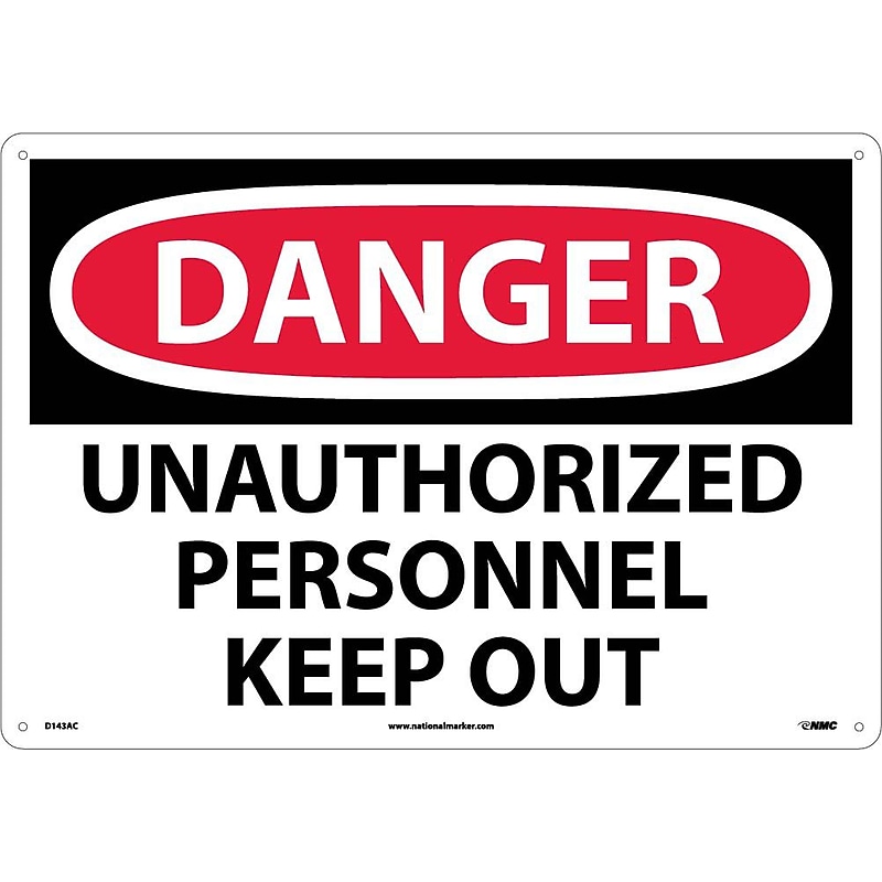 Unauthorized Personnel Keep Out, 14X20, .040 Aluminum, Danger Sign image 1
