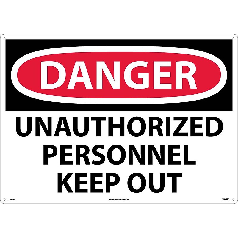 Unauthorized Personnel Keep Out, 20X28, .040 Aluminum, Danger Sign image 1