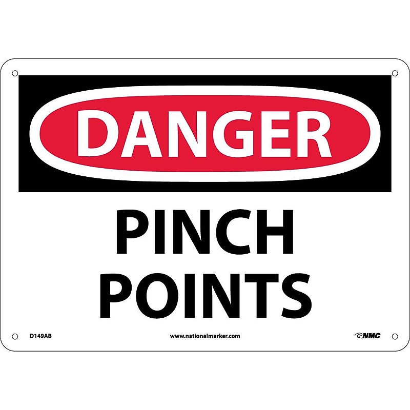 Danger, Pinch Points, 10X14, .040 Aluminum image 1