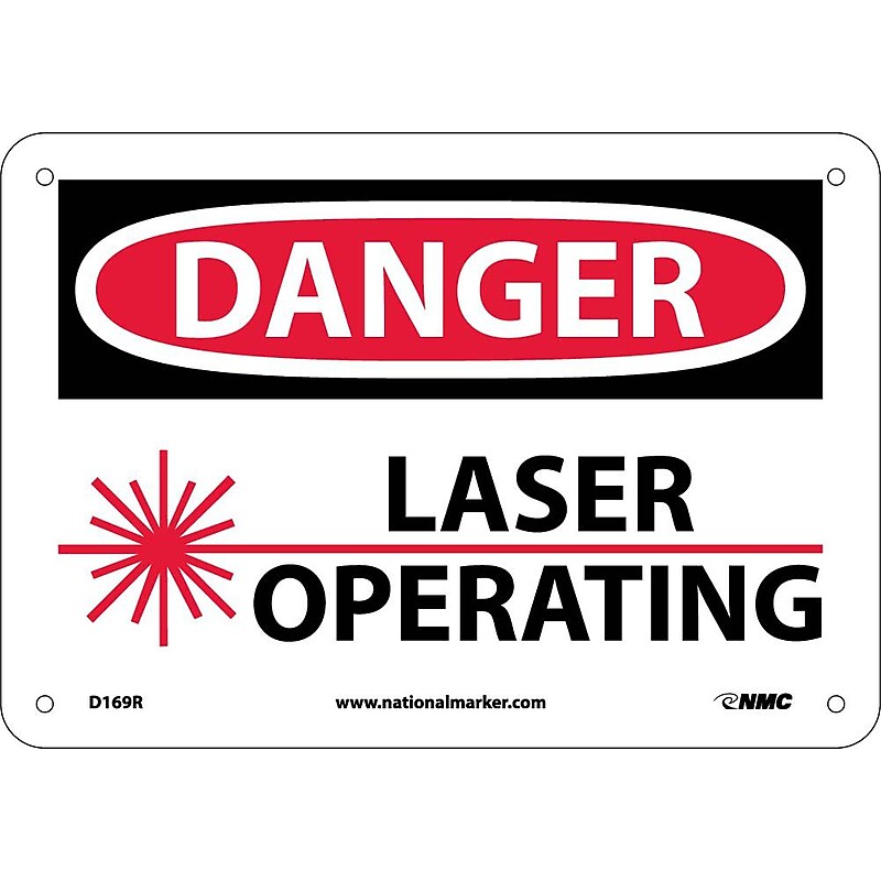 Danger Signs; Laser Operating, 7X10, Rigid Plastic image 1