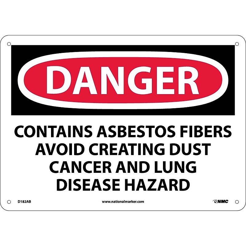 Danger, Contains Asbestos Fibers Avoid. . ., 10X14, .040 Aluminum image 1