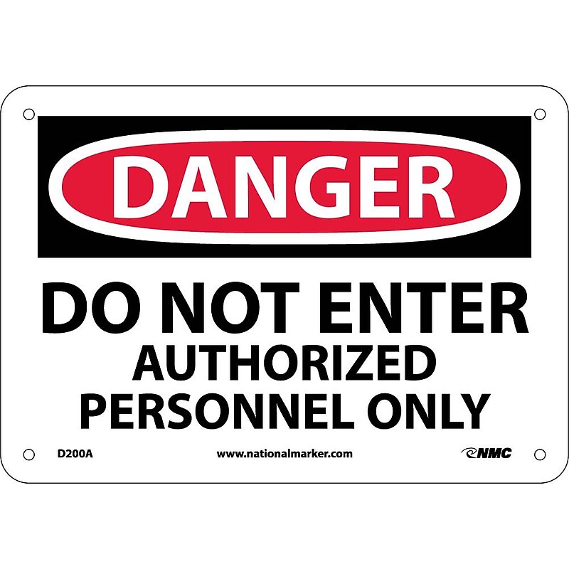 Do Not Enter Authorized Personnel Only, 7X10, .040 Aluminum, Danger Sign image 1