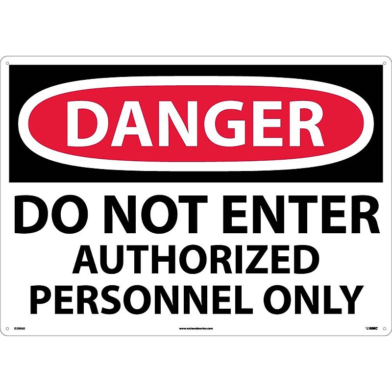 Do Not Enter Authorized Personnel Only, 20X28, .040 Aluminum, Danger Sign image 1