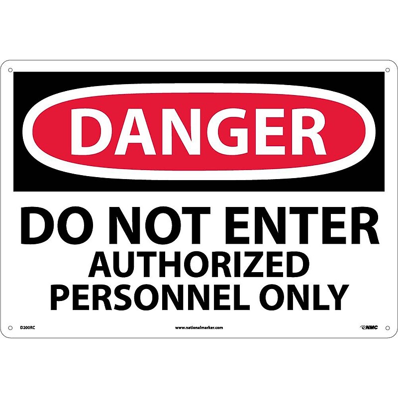 Do Not Enter Authorized Personnel Only, 14X20, Rigid Plastic, Danger Sign image 1