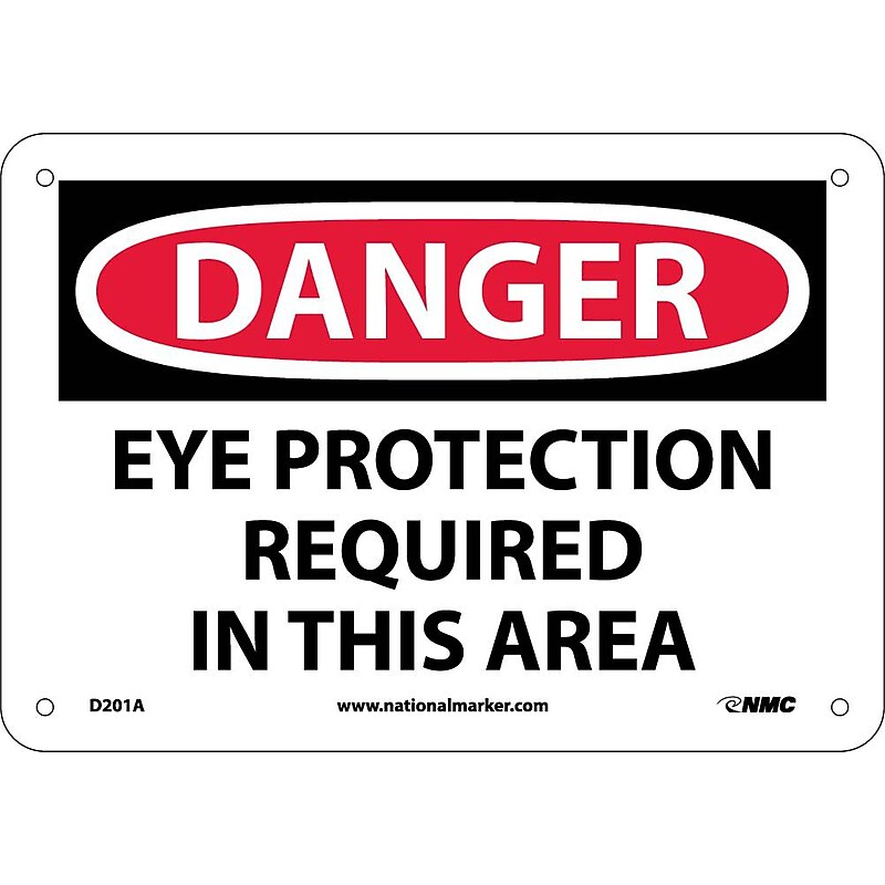 Danger Signs; Eye Protection Required In This Area, 7X10, .040 Aluminum image 1