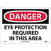 Danger Signs; Eye Protection Required In This Area, 10X14, Fiberglass