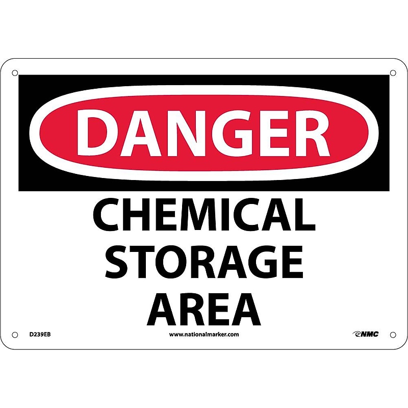 Danger Signs; Chemical Storage Area, 10X14, Fiberglass image 1